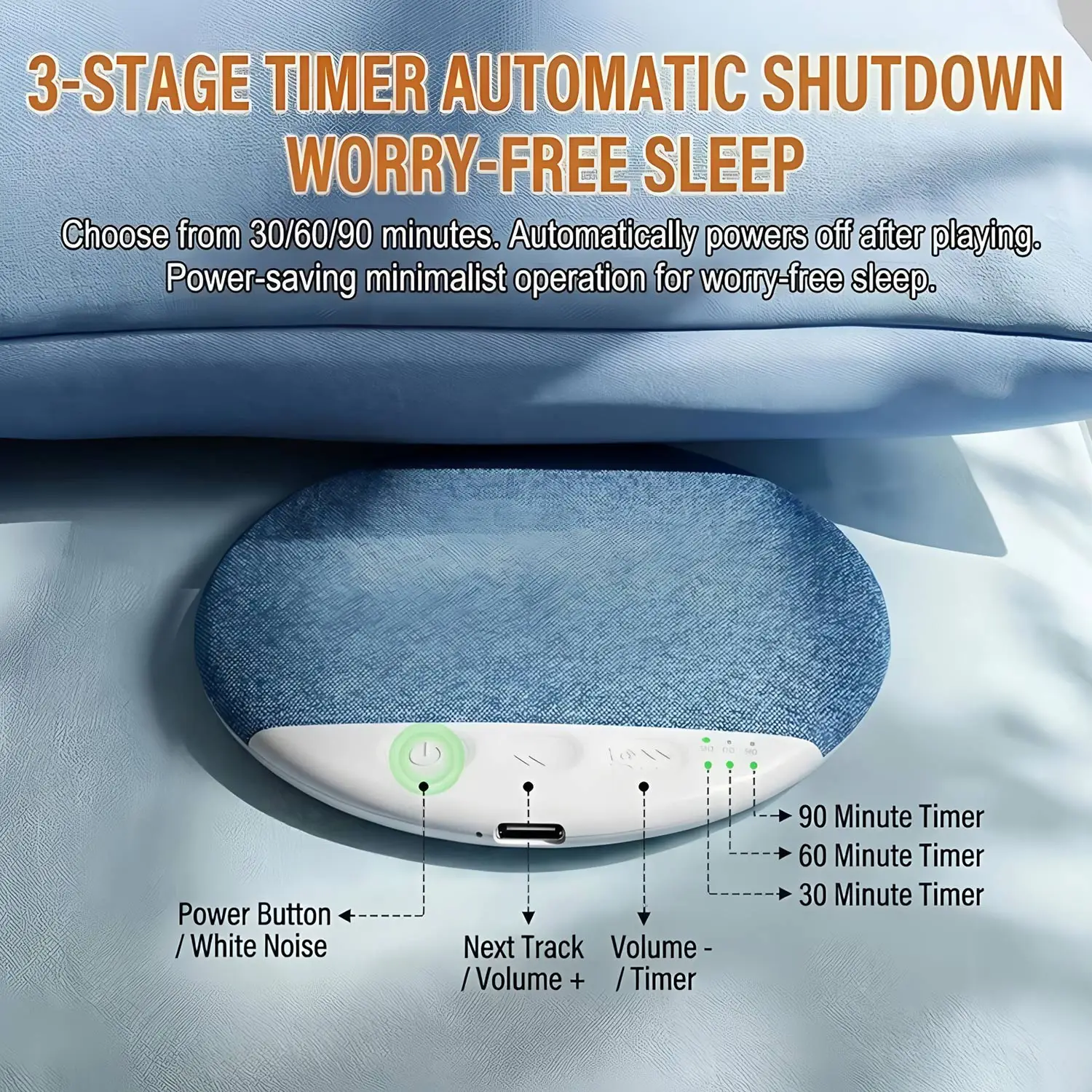 New Under Pillow Sleep Speaker Ultra Slim Sound Machine Noise Reduction For Deep Sleep Relaxation Sleep Aid Bluetooth Speaker
