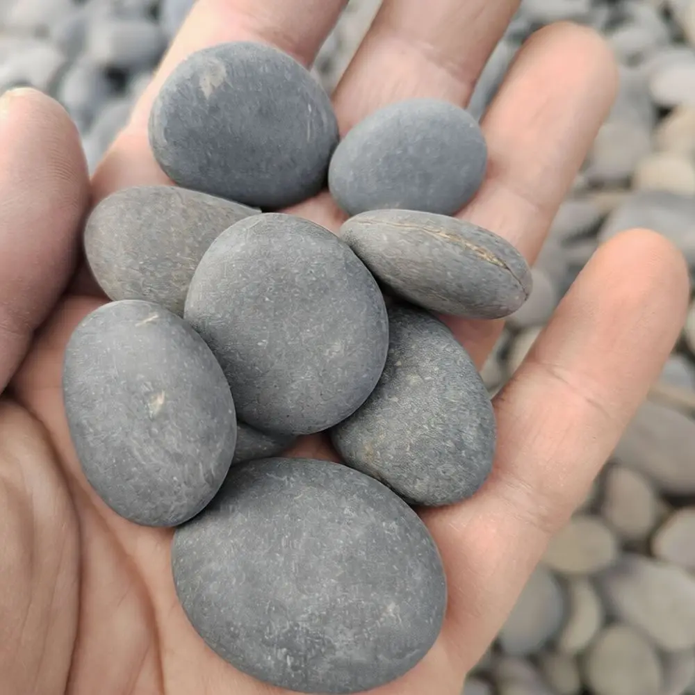 Black Painting Rocks For Artistic DIY Projects Hand Painted Pebbles Natural Smooth Stones Painting Drawing Craft Tool