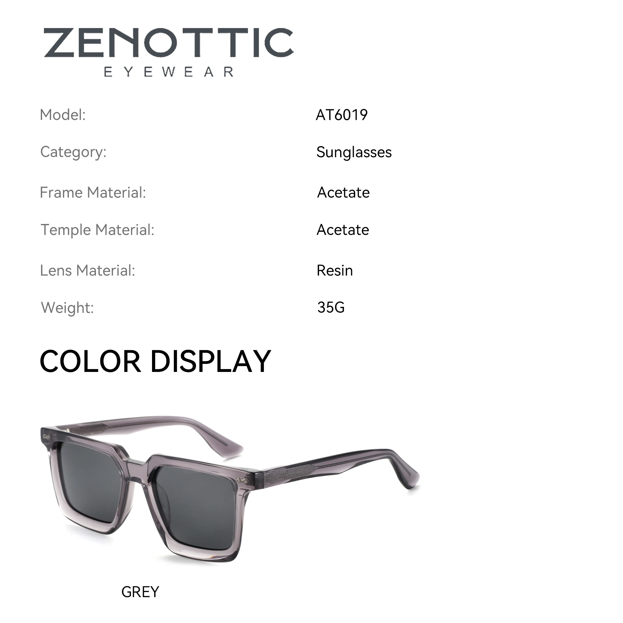 ZENOTTIC L Size Stylish Acetate Hexagon Prescription Sunglasses Men Progressive UV400 Polarized Progressive Sunglasses Man