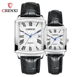 CHENXI 079A Couple Leather Top Brand Luxury Waterproof Watch Fashion Men And Women Analog Quartz Wristwatches Relogio Masculino