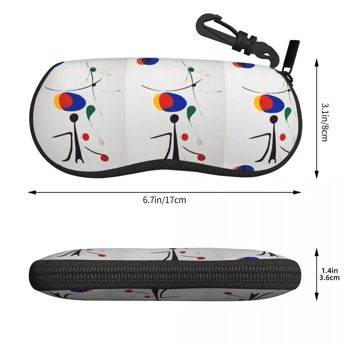 Joan Miro Inspired Abstract Human Shell Glasses Case Protective Sunglasses Box Women Men Soft Eyeglasses Bag Pouch