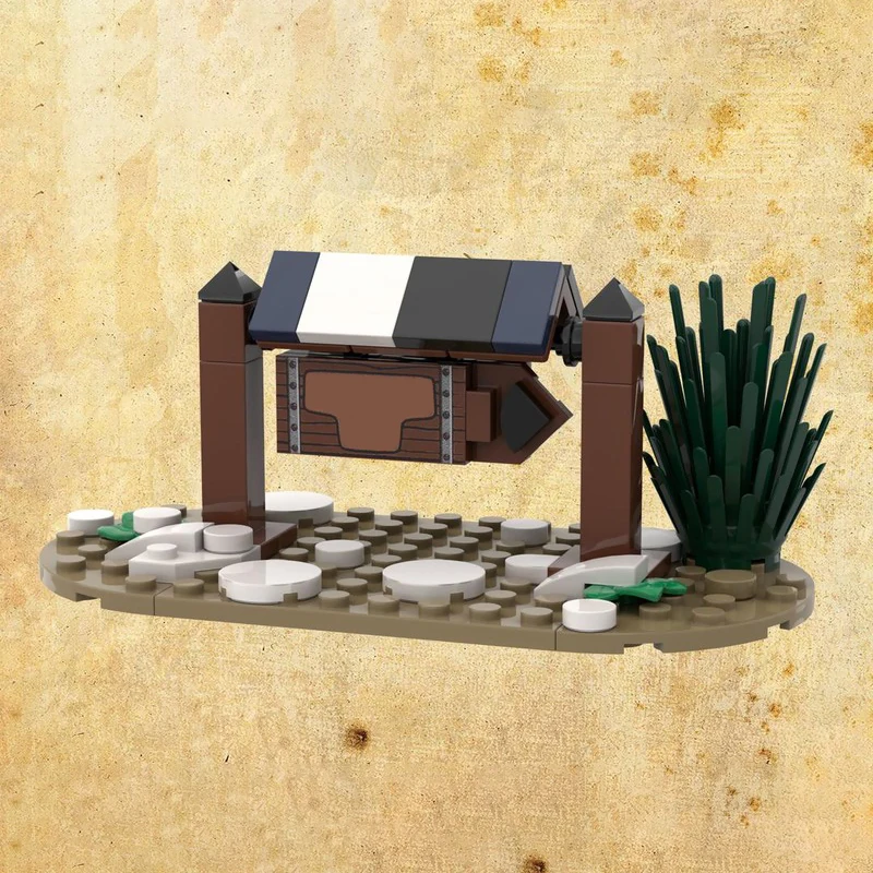 Medieval Castle Model MOC Building Bricks Village Store Stand Sign Modular Technology Gifts Holiday Assemble Children Toys Suit