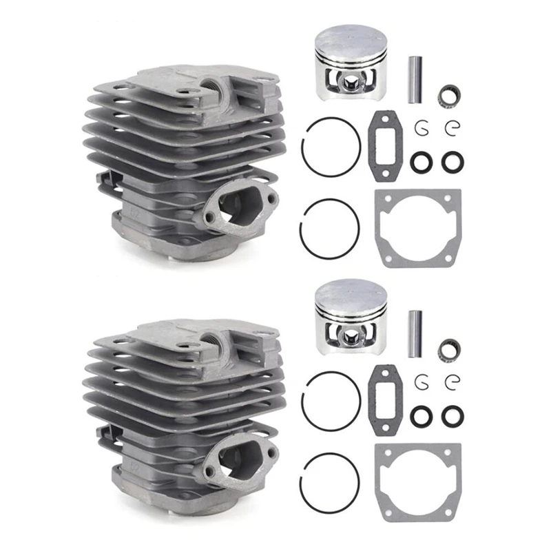 2 Set Diameter 45Mm Chainsaw Cylinder And Piston Set Fit 52 52Cc Chainsaw Spare Parts For Gasoline/Oil Chainsaw Spares