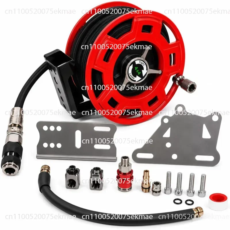 Air Drum Inflator, Hand Crank 450 Psi Maximum Pressure, Rugged Construction 7m/12m Tracheal Reel