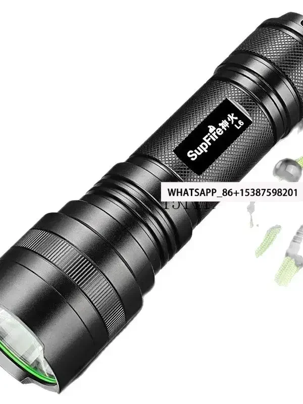 Strong Light Outdoor Lighting Charging Torch Hotel Fire Protection Aluminum Alloy Portable Self-Defense Flashlight