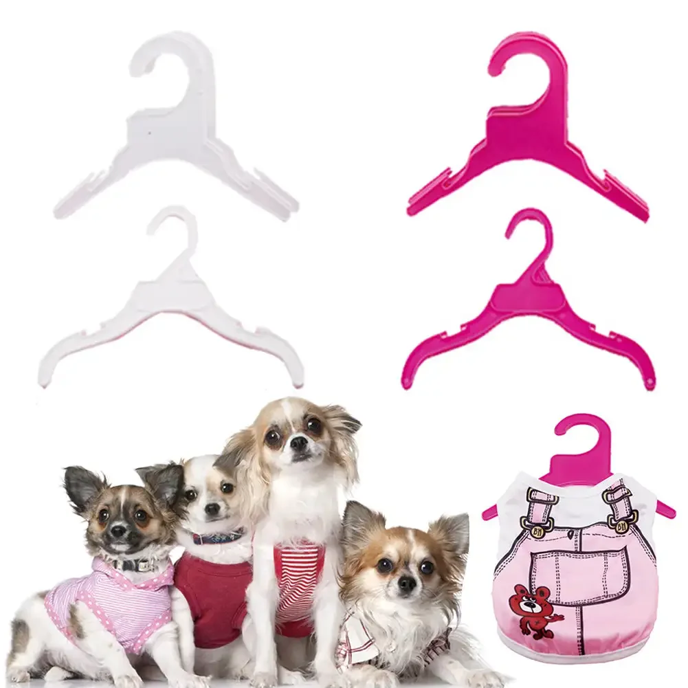 5pcs/lot Pet Clothes Plastic Hanger Solid Non-slip Puppy and Cat Coat Hanger Save-space Storage Pet Clothes Rack