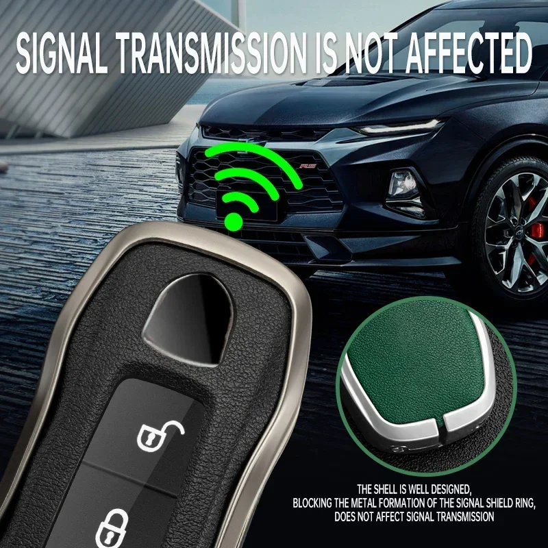 For Porsche Panamera Cayenne 971 911 9YA Boxster Zinc Alloy Leather Car Remote Smart Key Case Protecticve Cover Holder Keychain