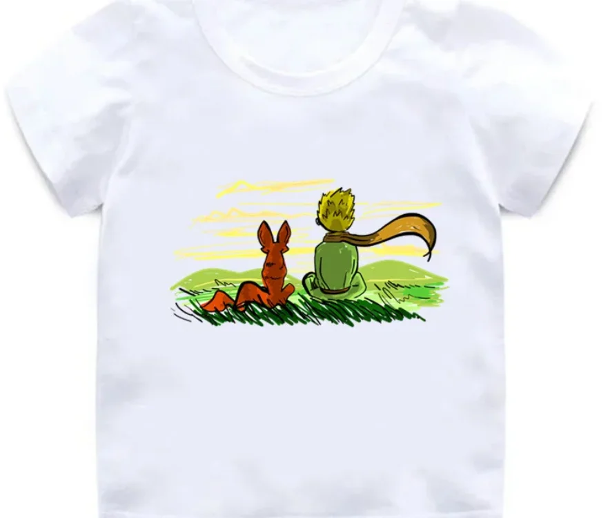 2024 Summer Kids T-Shirts Little Prince Art Printing Cute Cartoon Baby Boys T shirt Short Sleeve Children Tops Girls Clothes