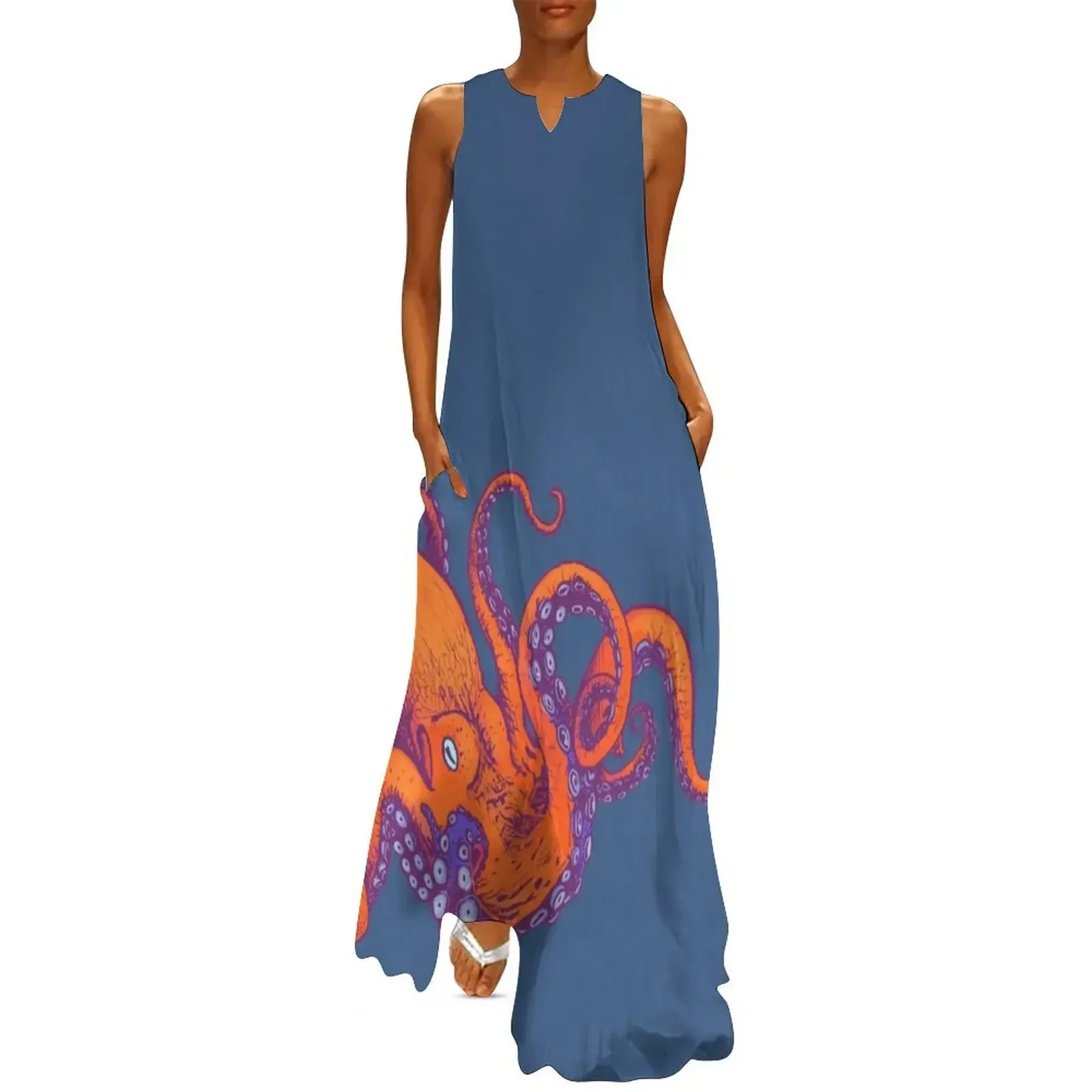 

Octopus World Long Dress luxury woman party dress wedding dresses for parties Beachwear women dress