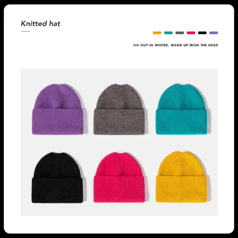 Women's Winter Wool Hats For Unisex Beanies Knitted Fashion Warm Autumn Female Open Ponytail Caps Warmer Bonnet Men Casual Cap