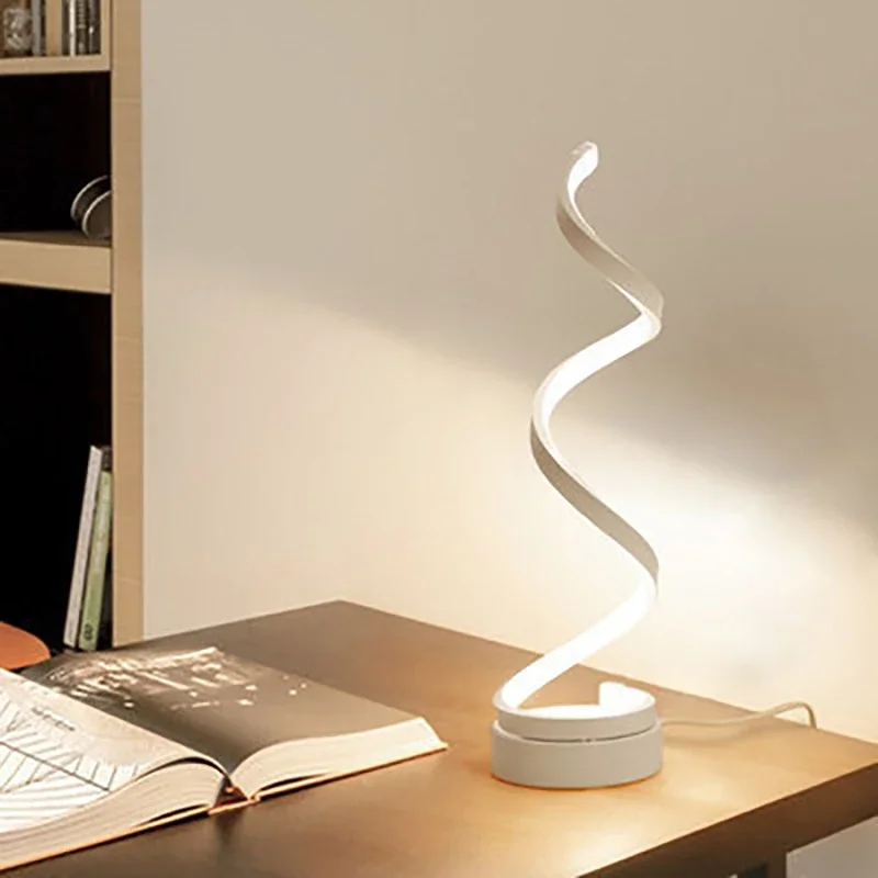 Imagem -03 - Moderna Lâmpada de Mesa Led Cobra Proteção para os Olhos Luz Decorativa para Sala Estar Quarto Cabeceira Estudo Escritório Linha Iluminação