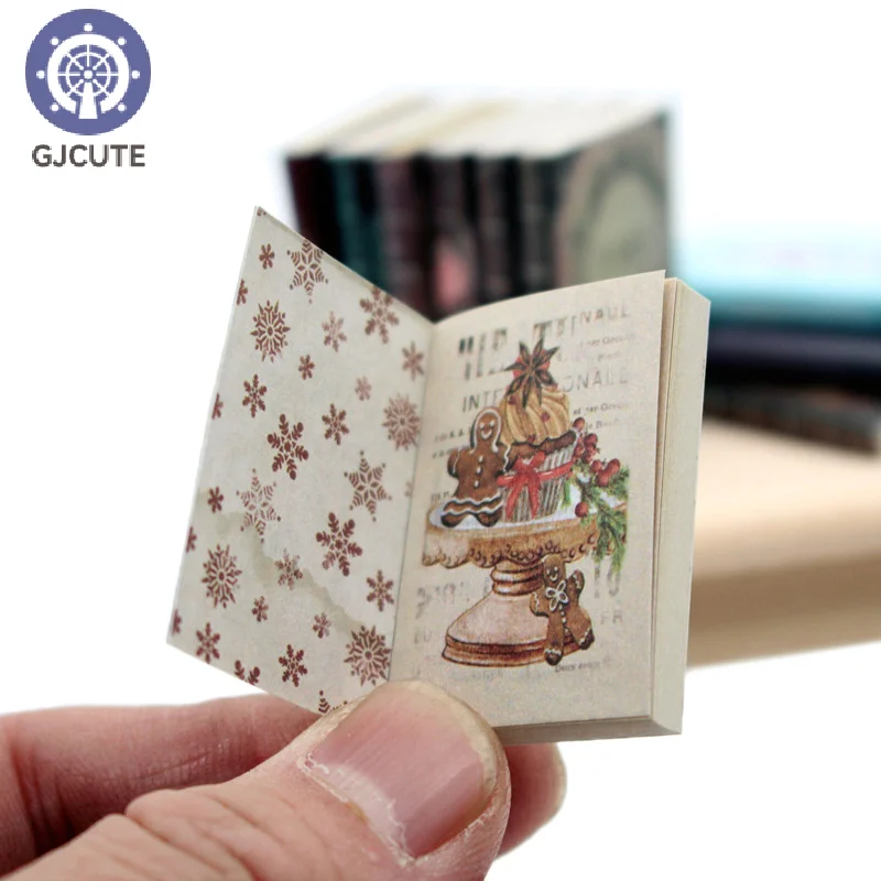 

10Pcs 1/12 Scale Dollhouse Mini Retro Books Model Miniature Study Room Decoration Toys Dolls House Micro Scene Construction Prop