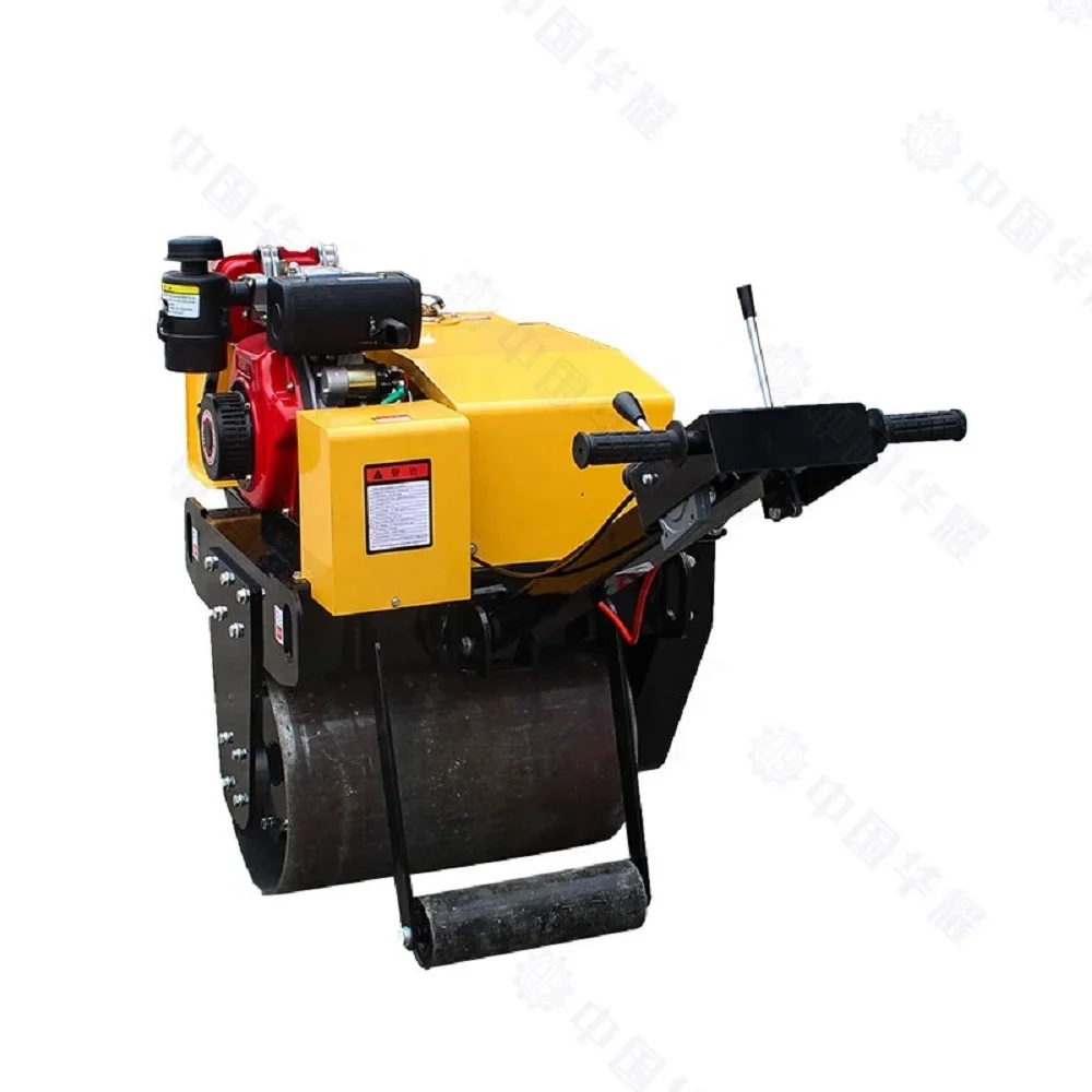 Walking behind single drum vibratory compressor engine 5hp small roller compactor 330kg hand compact mini road roller