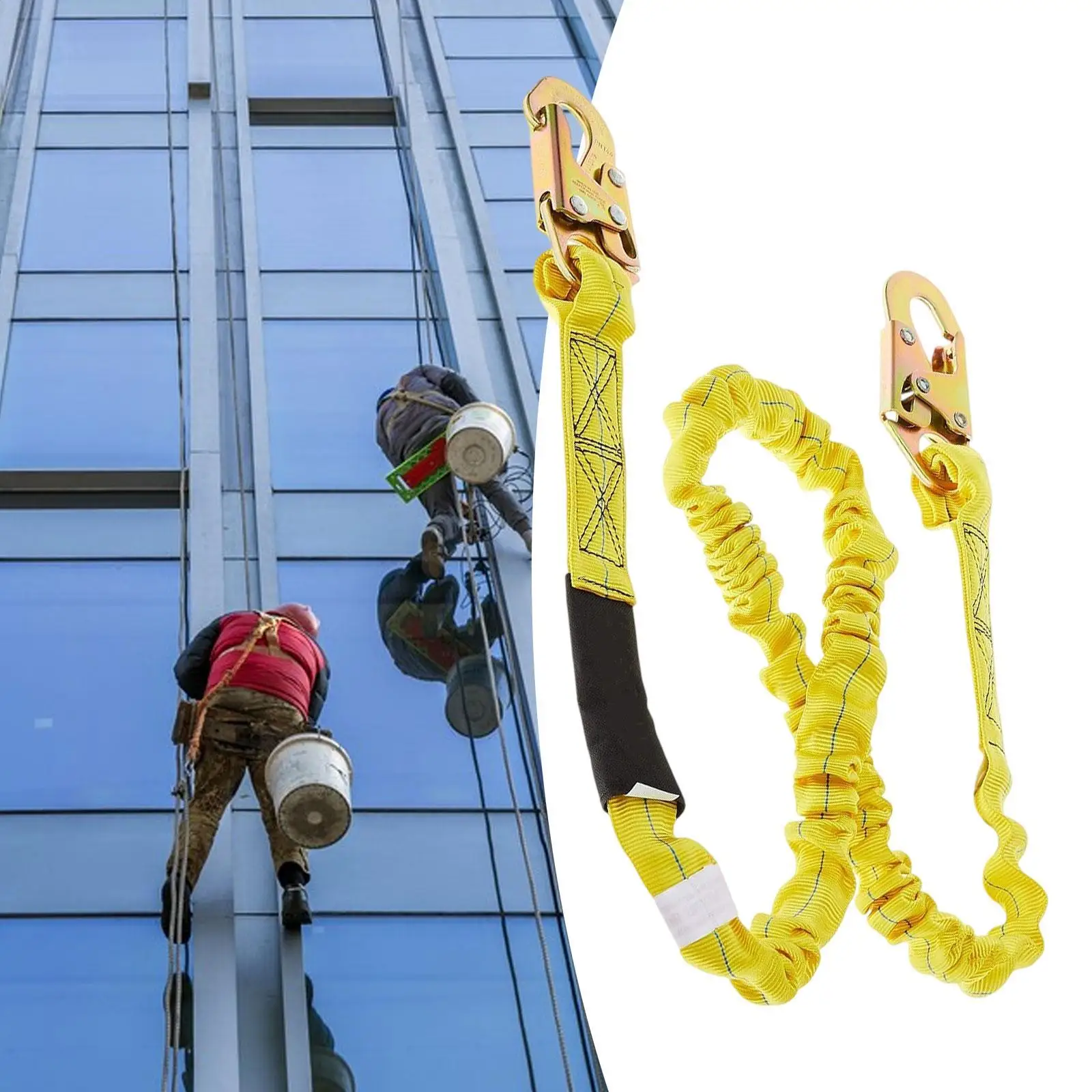 Safe Lanyard with Captive Lock Carabiner for Arborist Tree Climber Outdoor