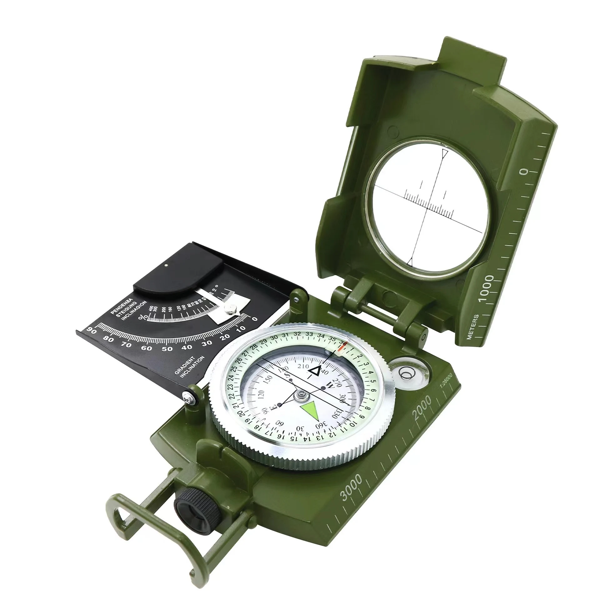 

High-precision Outdoor Multi-functional Waterproof Compass Luminous Positioning Slope Geological Comping Compass