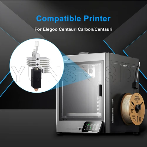 Imagen 2 del producto Kit Hotend para Elegoo Centauri, Kit de garganta de bloque calefactor desmontable mejorado de carbono, boquilla de cobre y circonio cromado, pieza de extremo caliente