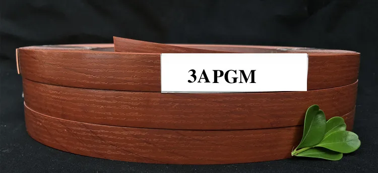 Preglued PVC Edge Banding,Ideal for Furniture Cabinetry Kitchen Wardrobe, Bubinga Apple Wood Black White,Offcuts