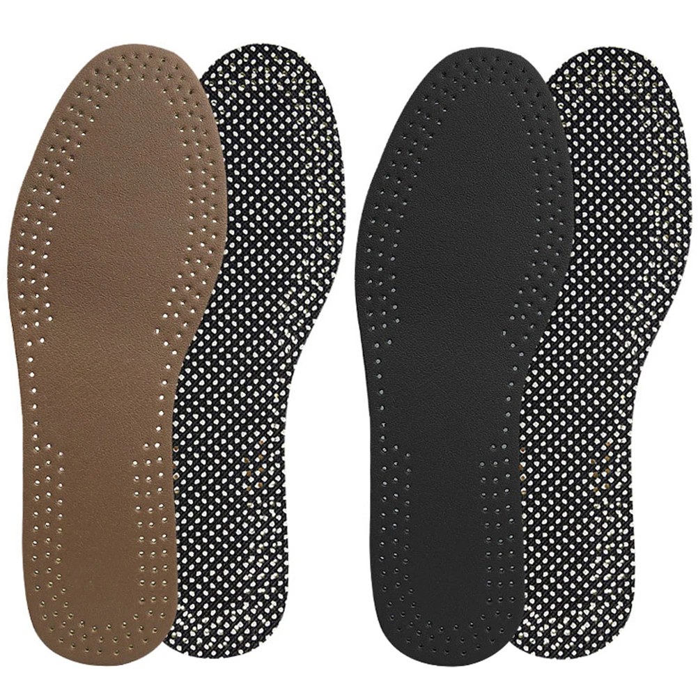

Non slip Insoles Breathable Comfort Cowhide for Men Shockproof Skidproof Daily Feet Care Latex Wear Resistance Stable Walking