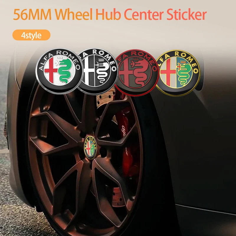 56mm Car Wheel Center Hub Cap Badge Logo Emblem Decal Wheel Sticker For Alfa Romeo Giulietta 159 147 156 166 Mito Giulia GT