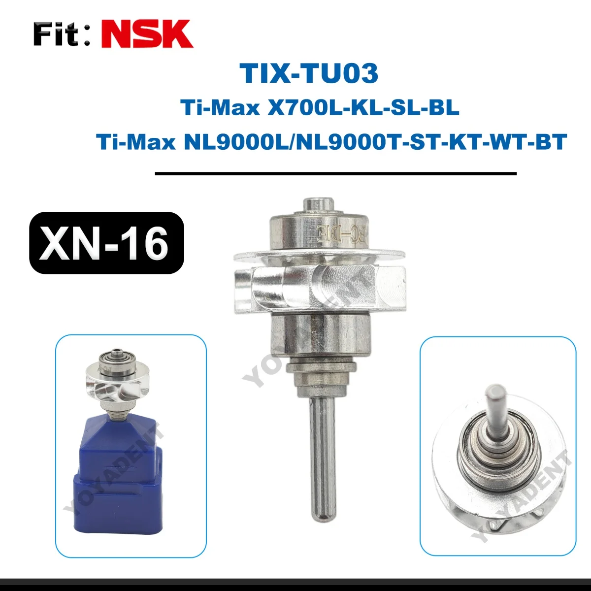 

Dental Turbine Cartridge Fit NSK Ti-Max X700L-KL-SL-BL Ti-Max NL9000L/NL9000T-ST-KT-WT High Speed Handpiece Air Rotor TIX-TU03