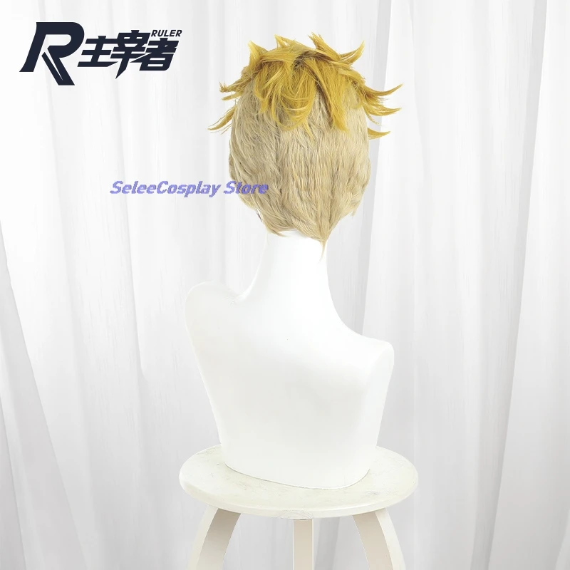 

Event disfraz women GACHIAKUTA Enjin Cosplay Mens Short Hair Golden Wig Anime Manga Cleaners disguise