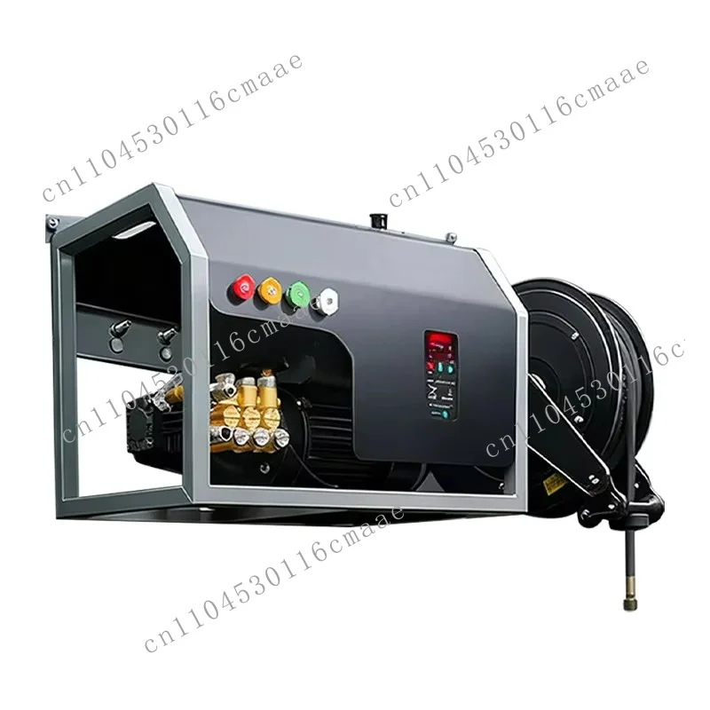 Wall-mounted commercial high-pressure car wash with high-power high-pressure washer system