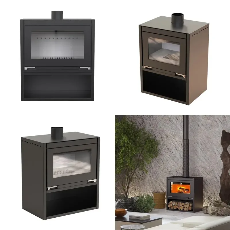 Cast Iron Wood Burning Stove with Oven Large Smokeless Firewood Stove for Cooking