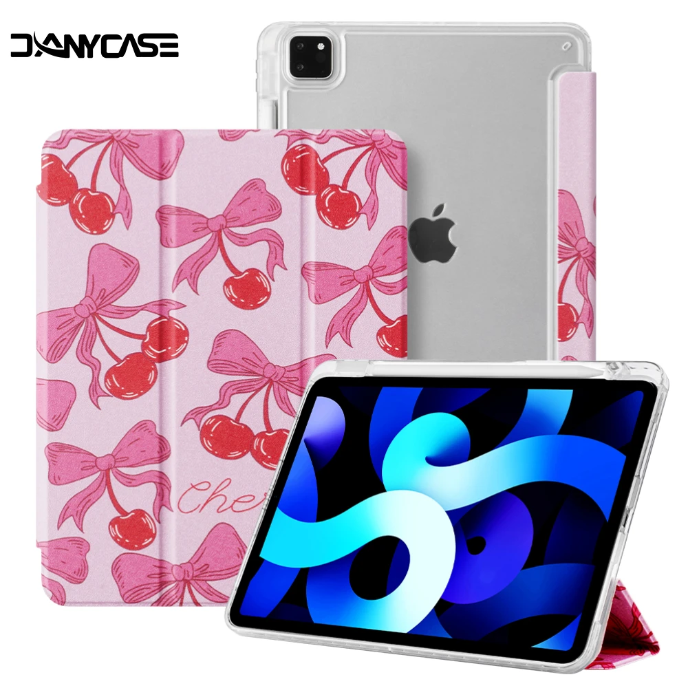 

Новый чехол для планшета 2025 года для iPad Pro 11 12,9 13 M2 M4 Чехол 9,7 10,2 5, 6, 7, 8, 9, 10-го поколения Розовый чехол Air 3 4 5 6 Cover