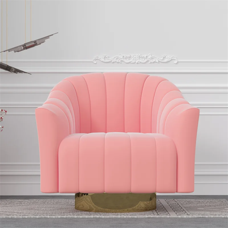 Pink 360 Free Swivel Fashionable Chair salon furniture luxury leisure arm chair for living room and office