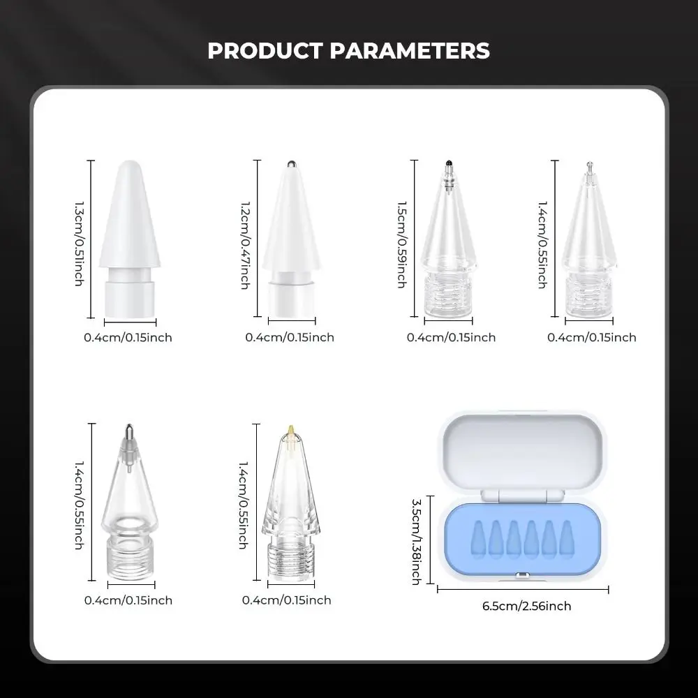 Replaceable Pencil Tips Anti-scratch Shockproof Stylus Nib Portable PP Lining Tablets Pen Nibs for Apple Pencil for Apple Pencil