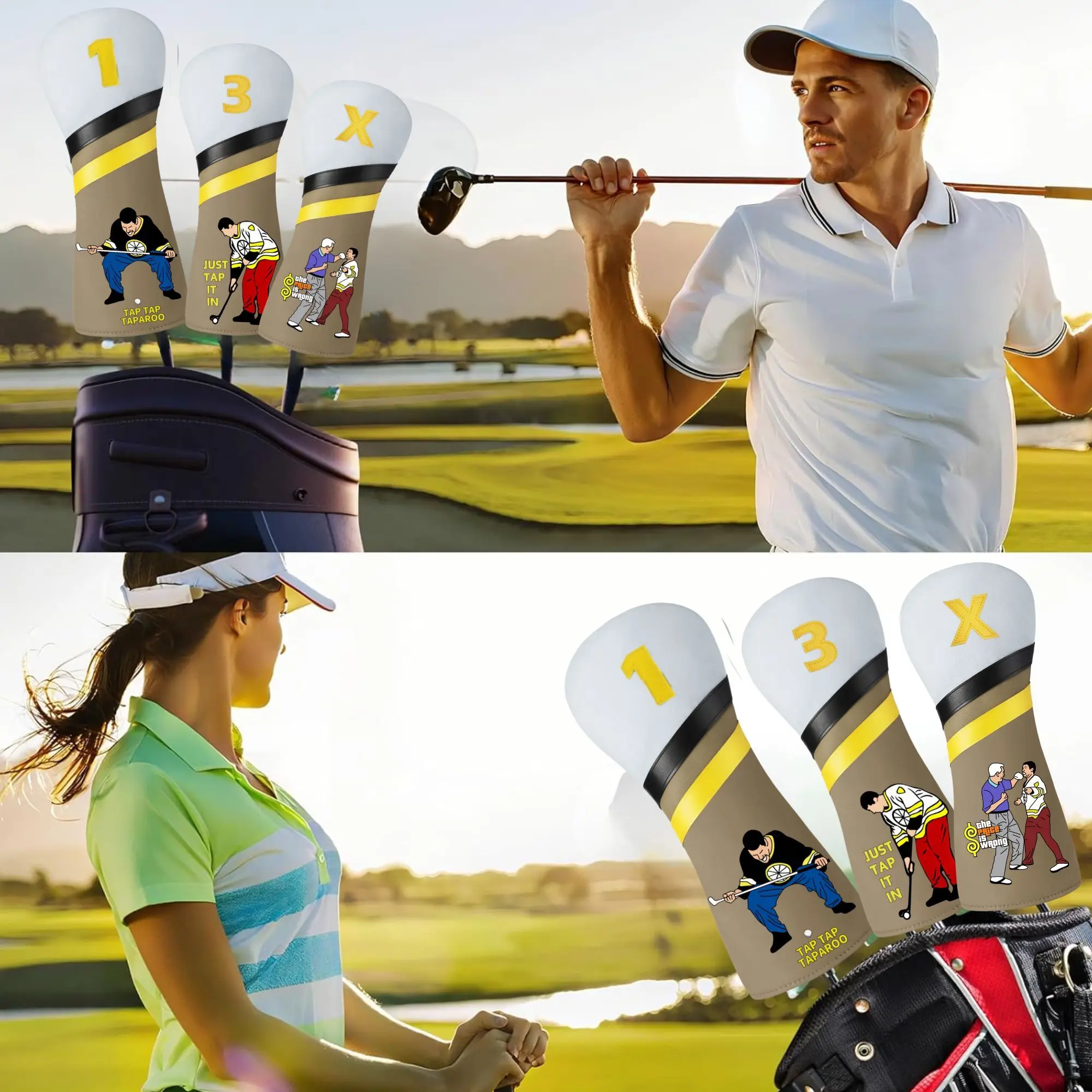 Grappige Happy Gilmore Golf Club hoes voor Drivers Fairway Woods Hybrid Rescue en Mallet Blade Putter Grappige golfclubhoes