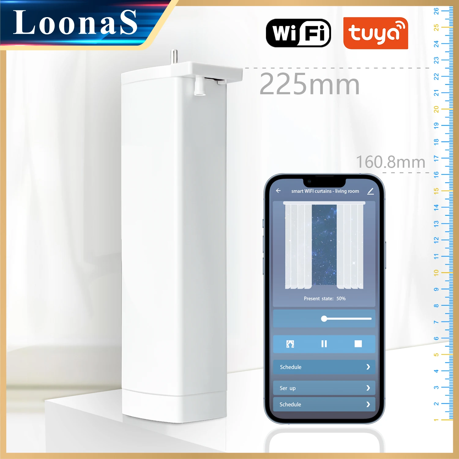 3rd Generation Shorter Tuya Wifi Electric Smart Curtain Motor Intelligent Support Voice Control Alexa Google Assistant