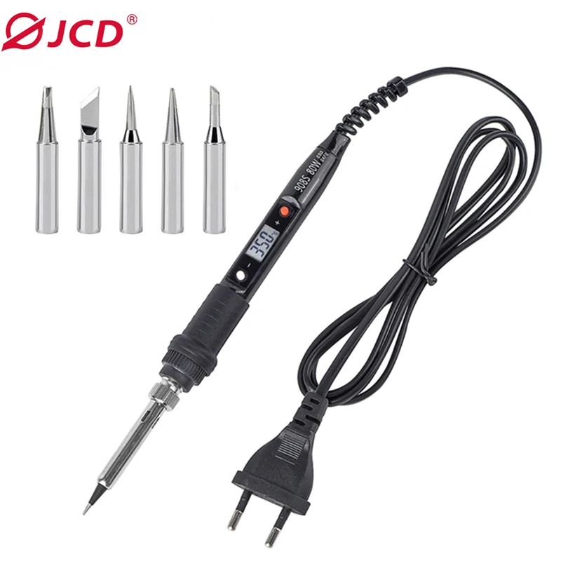 

JCD Soldering iron kit 80W Adjustable temperature LCD display 220V/110V Soldering iron head Welding repair tool 908S