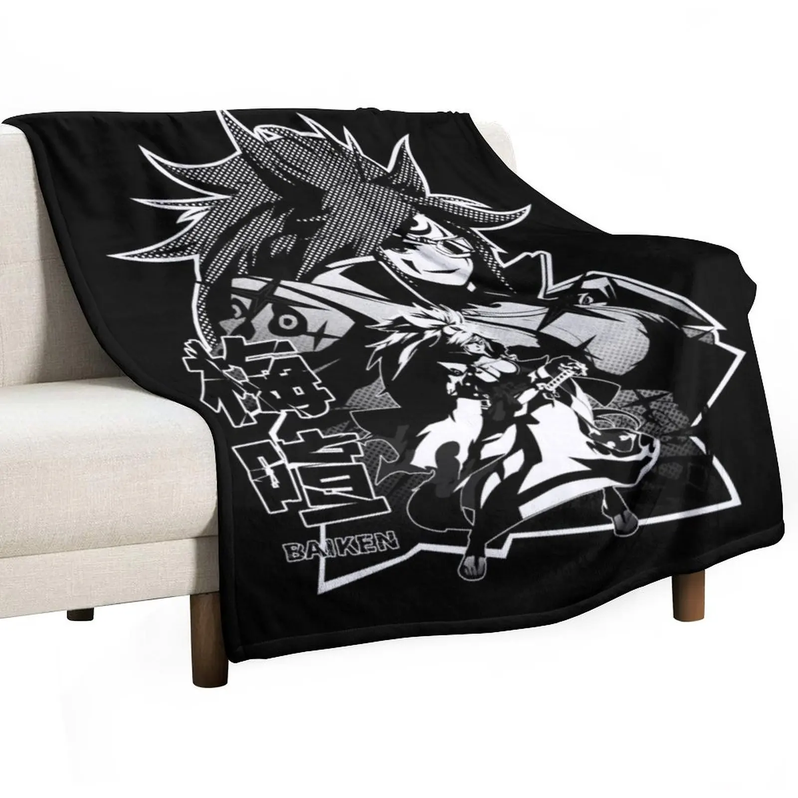 Baiken Black White Throw Blanket Large Thins Nap Shaggy Beautifuls Stuffeds Blankets