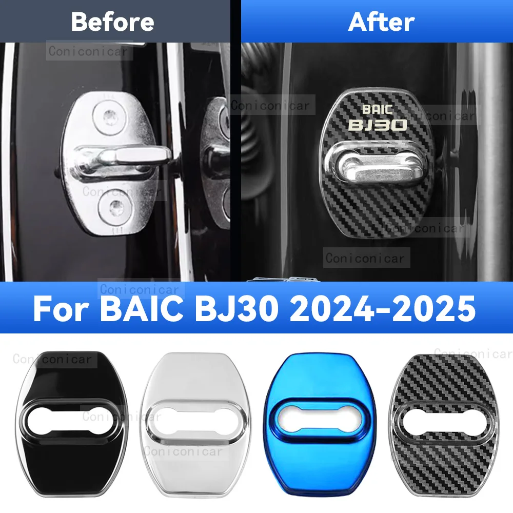 Car Door Lock Protector Cover Stainless Steel For BAIC BJ30 2024 2025 Protect Buckle Anti-rust Decoration Accessories