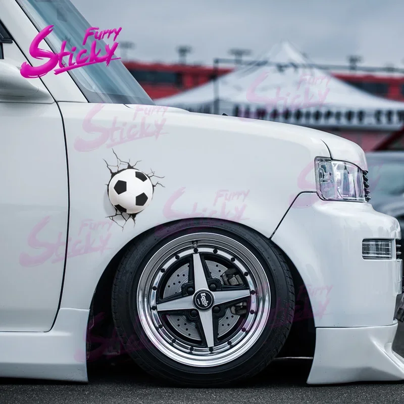 

3D Embedded Soccer Basketball Football Basketball Tennis Baseball Vinyl Car Stickers for Cars Trucks SUVs Window Bumper Laptop