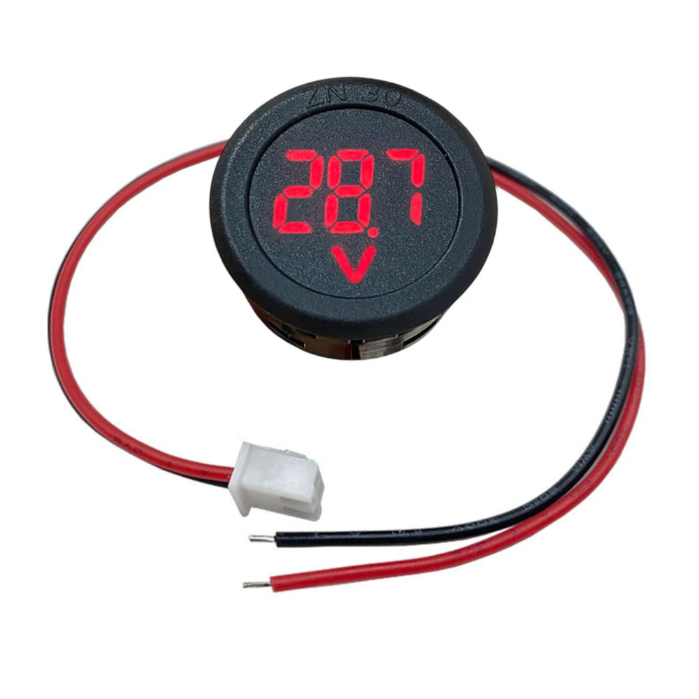 DC 4-100V LED Digital Display Circular Two-wire Voltmeter DC Digital Voltmeter Head Display Reverse Connection Protection