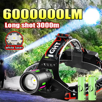 600000LM Powerful LED Headlamp USB Rechargeable Headlight Outdoor Zoom Waterproof Work Head Lamp Super Bright Hunting Head Torch