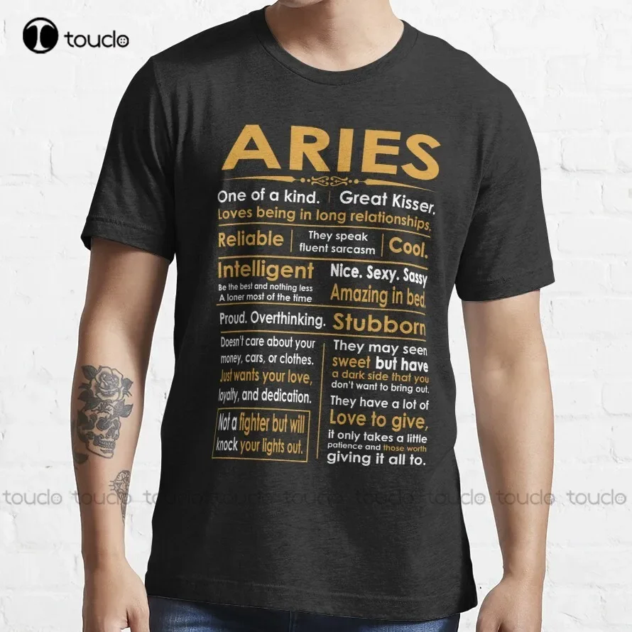 Funny Aries Zodiac Sign Shirt Trending T-Shirt T Shirt Women Make Your Design Fashion Tshirt Summer Xs-5Xl Unisex Retro Tshirt