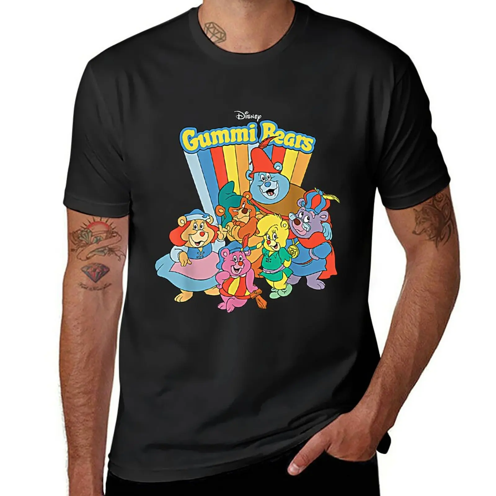 Adven_tures of the Gum_mi Bears camiseta Retro para hombre, ropa estética, camiseta lisa, camisetas para hombre