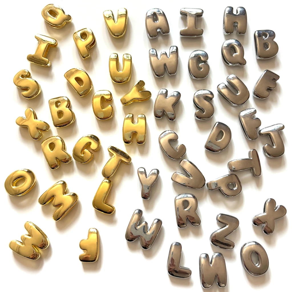 

HOT 26Pcs,-20*15mm A-Z Initial Alphabet Charm Big Hole Beads,Alphabet Letter Pendant 18K Gold Plated Jewelry Accessories