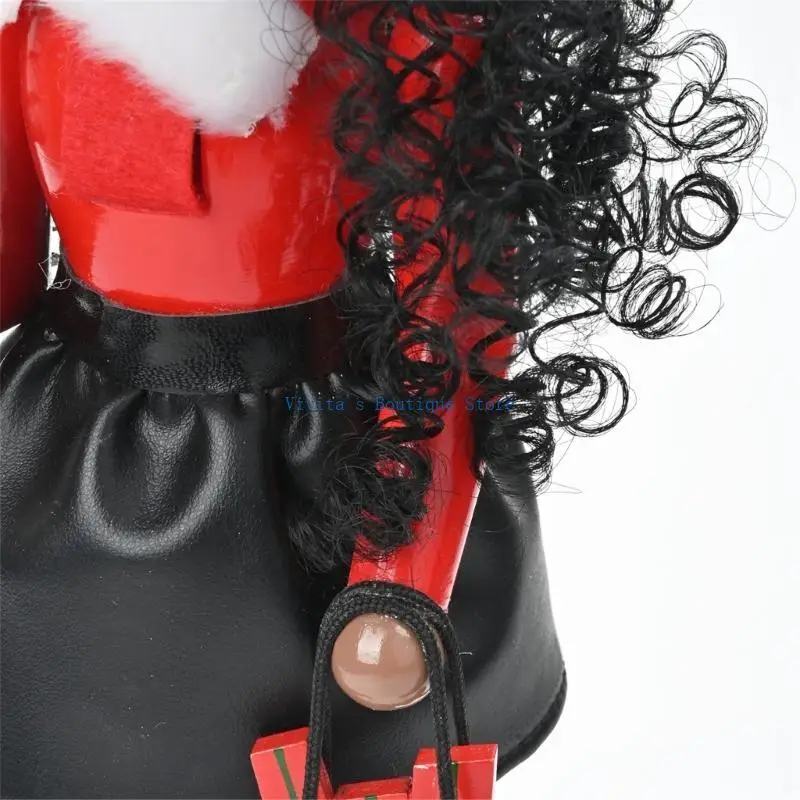 

M76D Shopping Lady Nutcrackers Figurine Christmas Puppet Tabletop Decoration