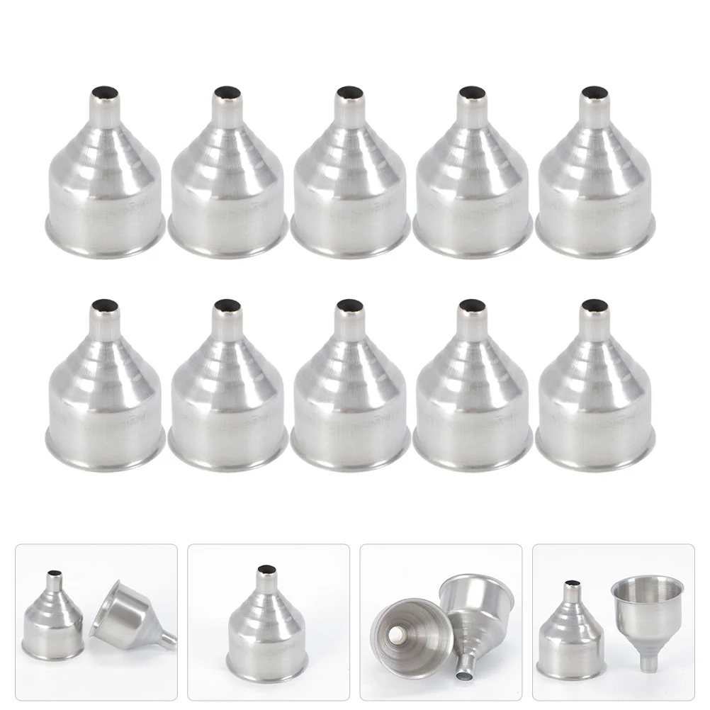 

10 Pcs Leak Coffee Filter Kitchen Stainless Steel Funnel Cooking Oil Practical
