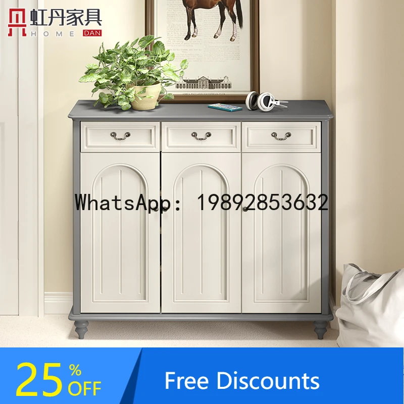 Large Apartment Entrance Door Shoe Cabinet Shoe Rack Large Capacity Three Four Five Door Cabinet