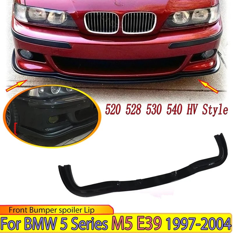 

Front Bumper Spoiler Lip for BMW 5 Series M5 E39 520 528 530 540 HV Style 1997-2004 Splitter Blade Shovel Skirt Board Body Kit