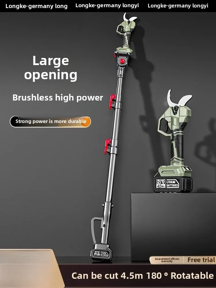 High Branch Pruning Shears Rechargeable Electric Scissors with Extended Pole for Fruit Tree Trimming