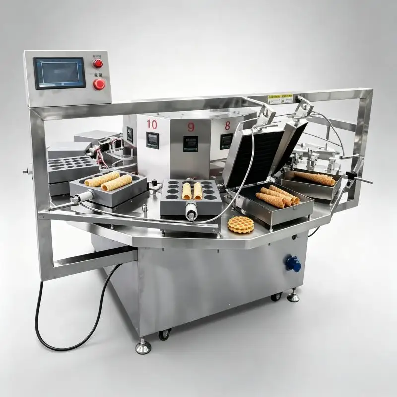 Automatic Egg Roll Baking Machine Commercial Egg Roll Maker Fast Heating Easy Operation Stainless Steel Design