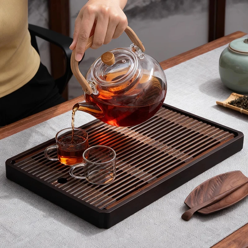 Luxury Wooden Tea Tray Table Pot Office Valet Chinese Kitchen Long Rectangle Tea Tray Living Room Bandejas Home Decorationgs