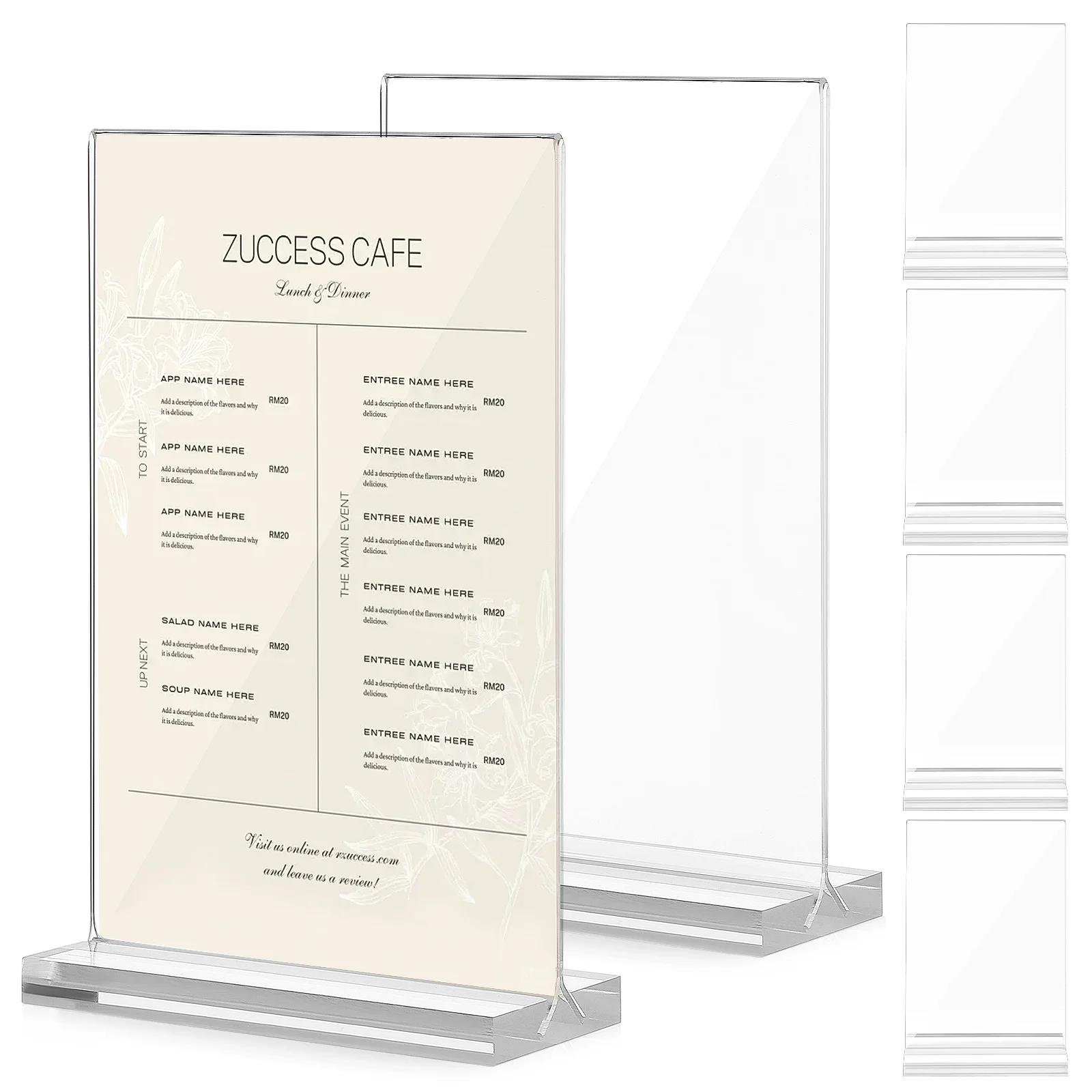 

6 pcs Acrylic Display Stand A6 Size Clear Sign Holder For Table Brochure Menu Document Holder Transparent Paper Stand