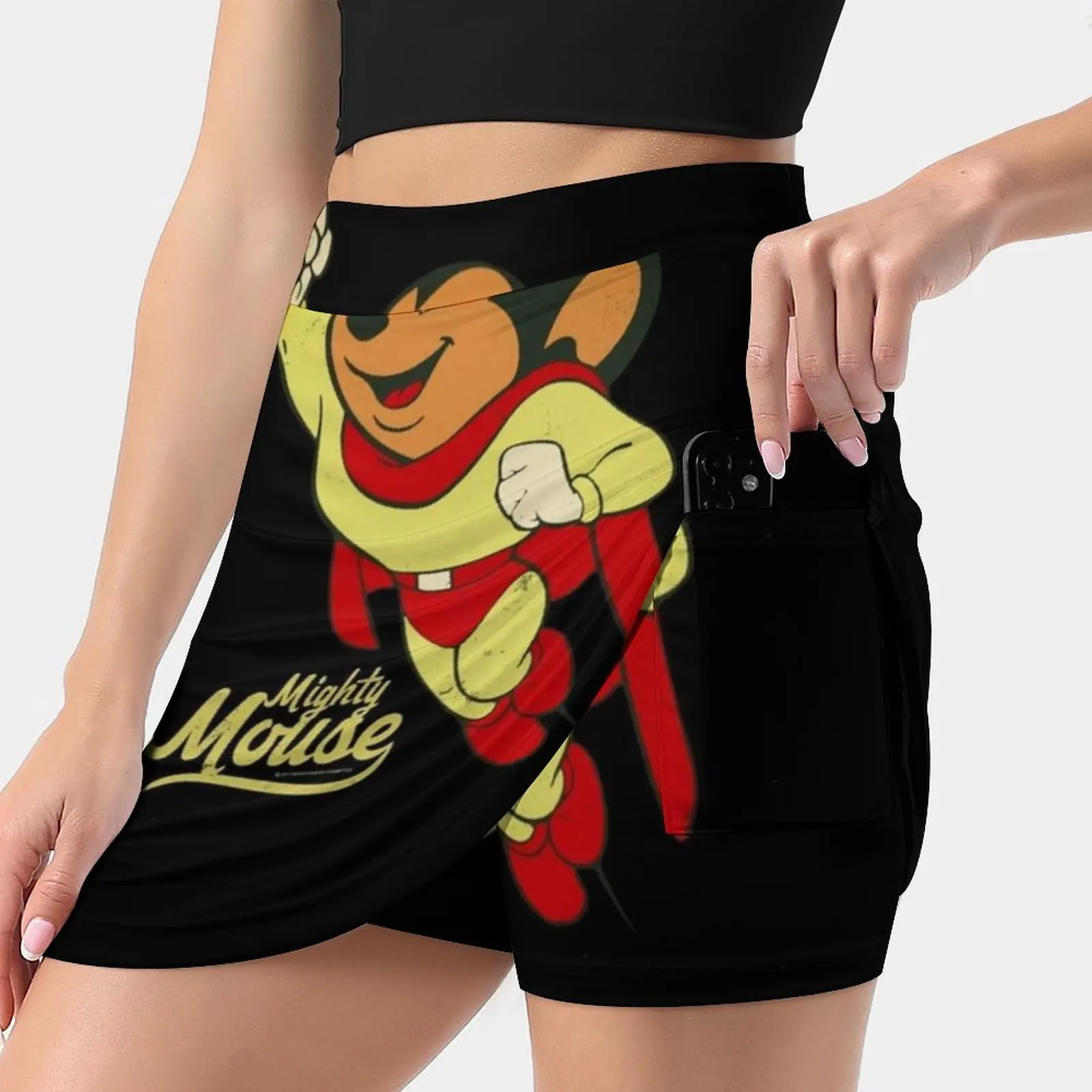 Mighty Mouse-Tv Shows Women's skirt Aesthetic skirts New Fashion Short Skirts Mighty Mouse Tv Series Superhero Cartoons Retro